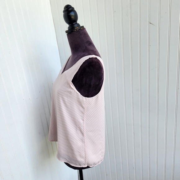 Express Women's Polka Dot Pink White Strappy Double V Neck Tank Top S - Picture 4 of 12